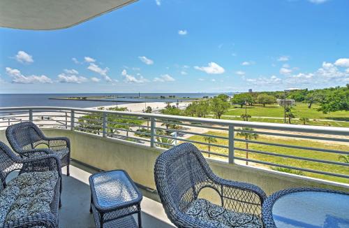 Beachside Biloxi Club Condo Balcony with Ocean View!