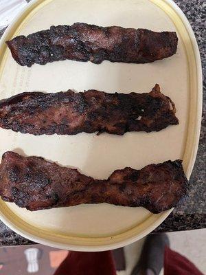 Burnt bacon