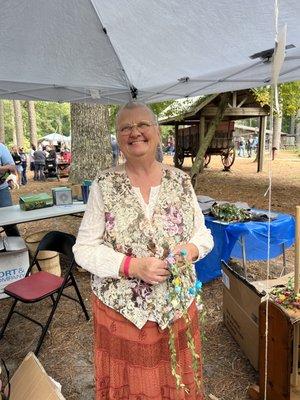 floral head wreaths at Furnace Town