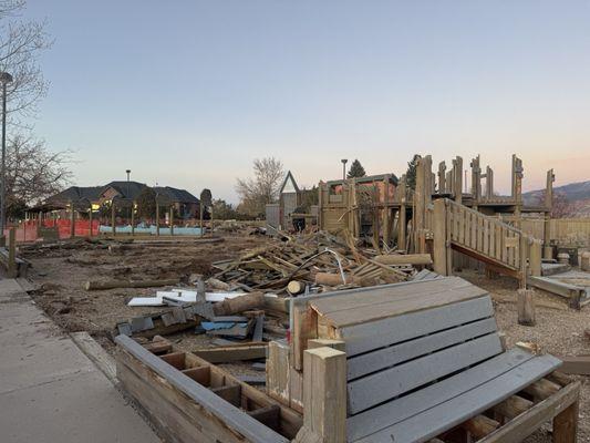 Destroyed playground