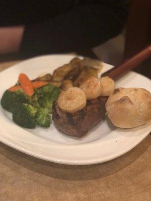 Steak and Prawns