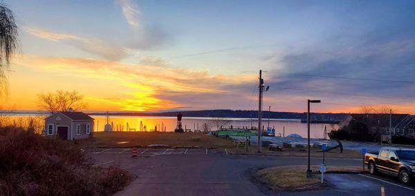 We caught this beautiful view Sunday morning for upon checking out of our hotel right by the Park Street Bar and Grill