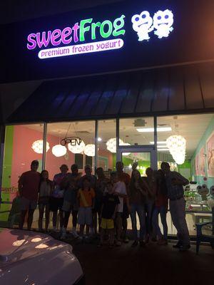 Group photo after a late-night froyo.