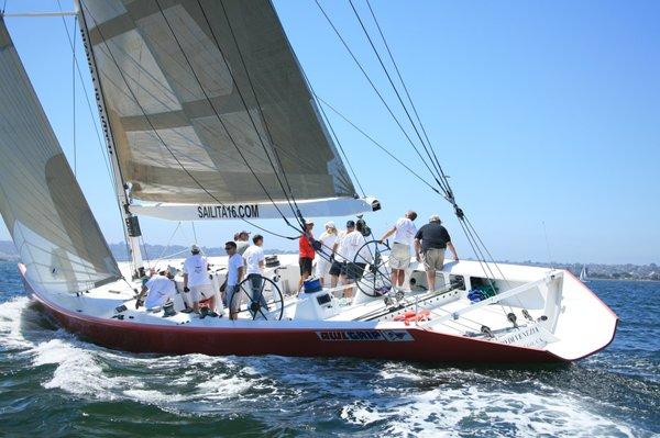 IL Moro ITA-16 authentic America's Cup racing yacht.