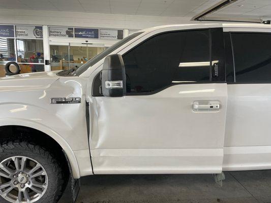 Dropped off my truck(which I bought from Larry h miller) to get an oil change and they left it in reverse with the door open and did this.