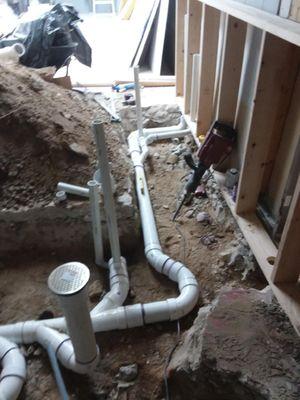 Complete new underground plumbing from nothing