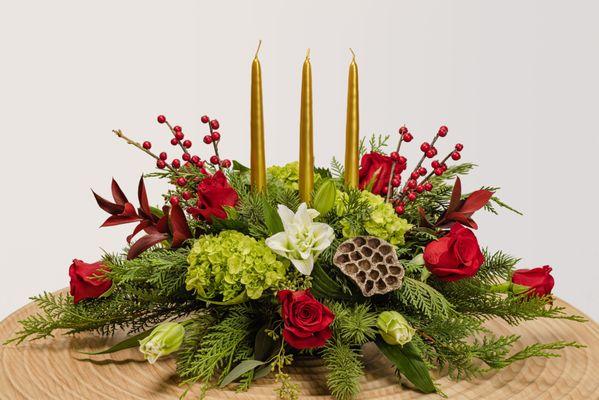 Christmas Flower Centerpiece Delivery in Raleigh, NC