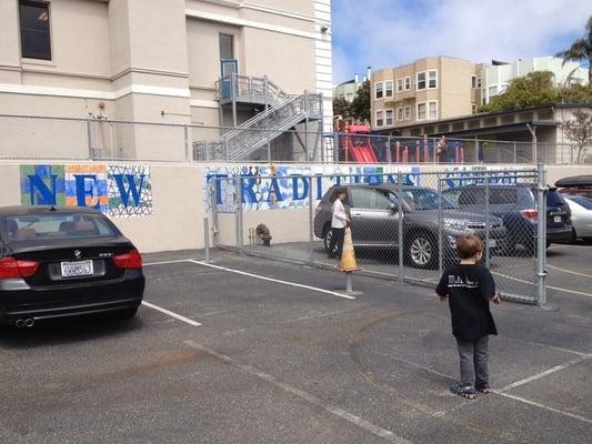 Back of New Traditions' elementary school, one of the sweetest public schools in SF- we love it here!