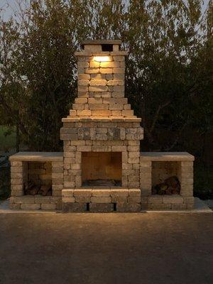 Fireplace in the Wine Barn Event Space