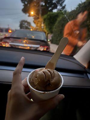 Vegan Turkish coffee in the foreground, Orange Phantom in the back