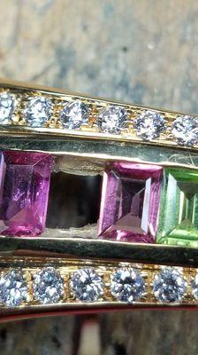 Tourmaline replace on 18kt bracelet