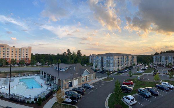 The view from the balcony on the 4th floor in building 2