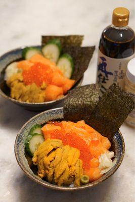 Salmon, Uni and Fish Roe