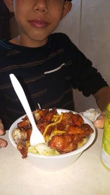 My son also got great portions with the bowl meal