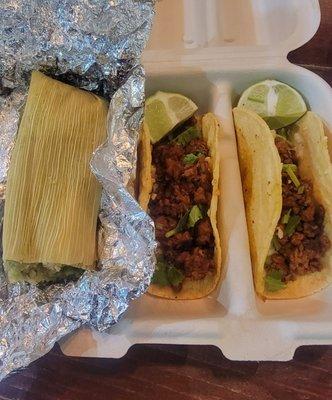 Yummy tacos  and tamales