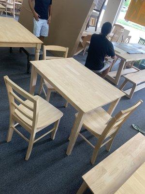 Rectangle dining table with 4 chairs