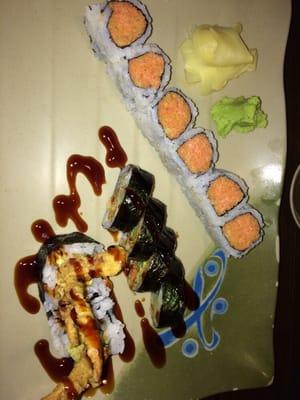 Spicy tuna and Spider. I would probably re-order only the Spider roll $8.25~ 4.3.15