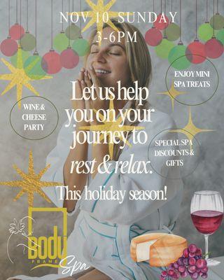 Receive mini spa treaments at our holiday party!