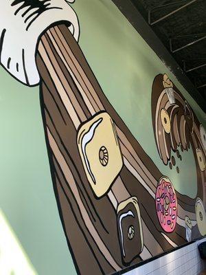 Mural in restaurant