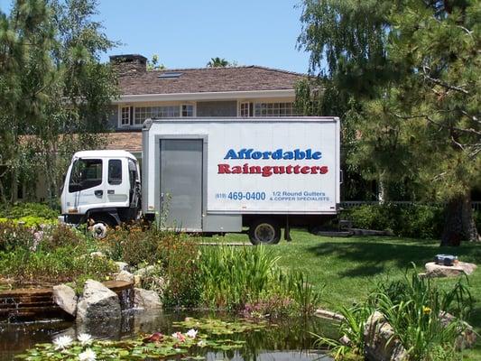 Gutters are made seamlessly out of the back of our trucks