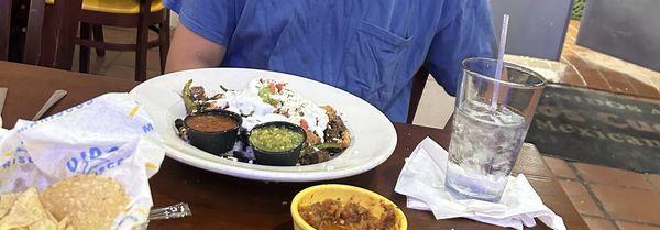 Mexican bowl with chicken and fajita