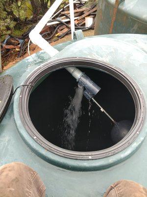 Holding tank filling