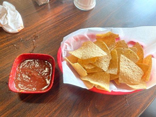 Chips and salsa (I spilled the salsa)