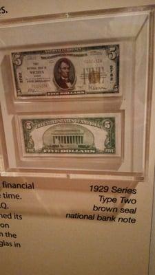 1929 $5 "National Currency ".  Looks strikingly the same now!