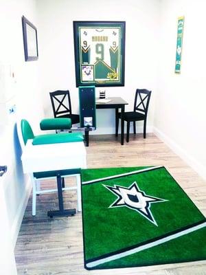 Dallas stars themed patient room