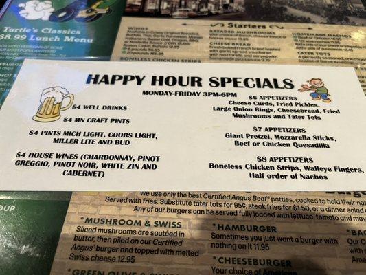 Happy Hour Menu