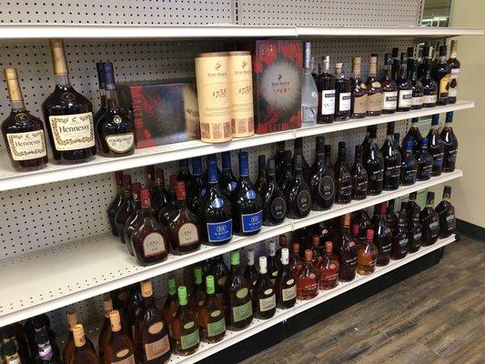 Cognac and Brandy Behind the counter