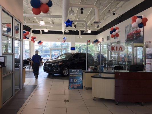 In the Showroom at Century 3 Kia