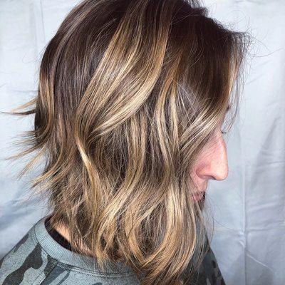 Balayaged long bob