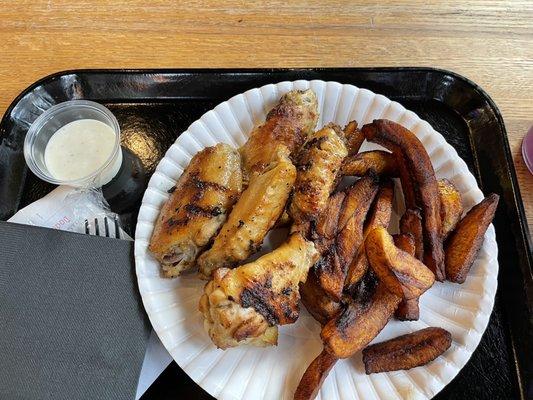 Wings and Dodo (Plantains)was delicious!! Seasoned well and cooked perfectly!