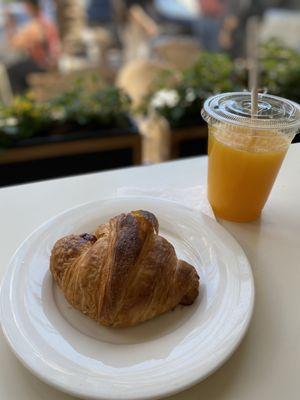 Ham and cheese Croissant Sandwich w/ small OJ