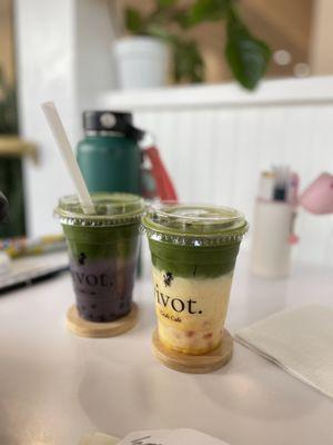 mango and blueberry matcha !!!