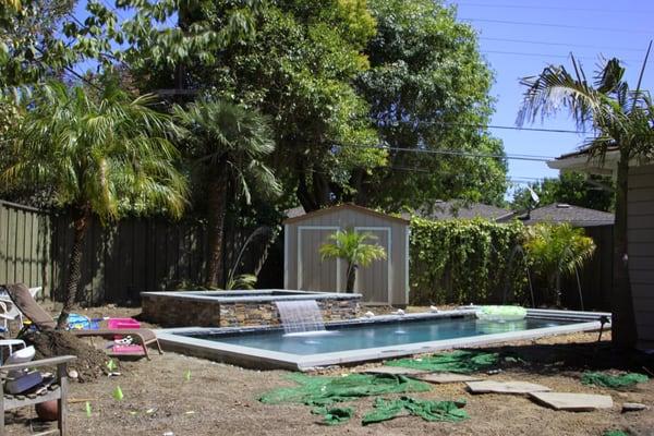 Completed pool - landscaping still to be done.