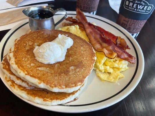 Buttermilk Pancakes with Eggs & Bacon