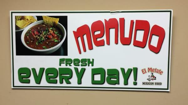 What? Menudo Everyday?