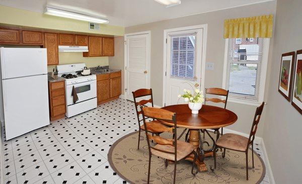 Dining space in each Day Village townhome