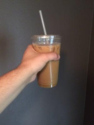 Iced coffee with 3 shots of espresso!