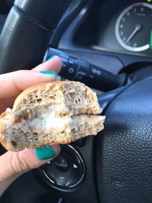 You call this a bagel with cream cheese?