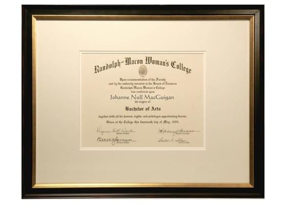 Beautifully framed custom, conservation quality certificates and more