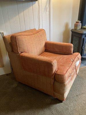 Sturdy mid-century chair. May need new cushions.