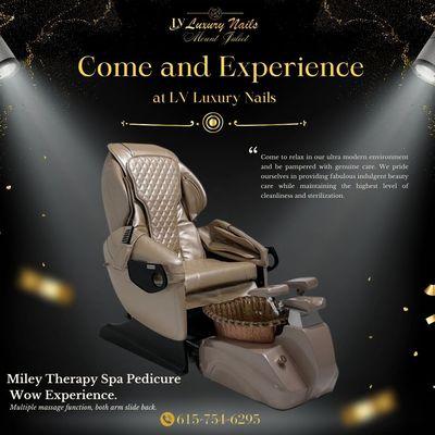 New....New....New!!!
Miley Therapy Spa Pedicure is coming at LV Luxury Nails. 
New Therapy Spa Pedicure- Wow Experience.