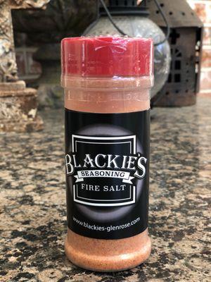 Blackies Fire Salt.  Great on chips or nachos or  for grilling meats at home.