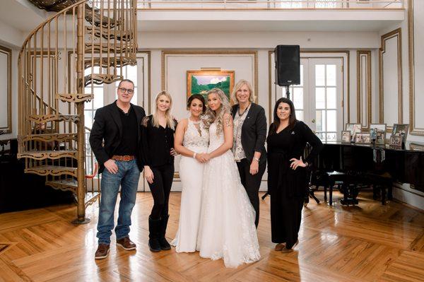 The owners of the mansion as well as Mayor Brindle of Westfield and our amazing day of wedding coordinator Luciana of La Bella Planning,