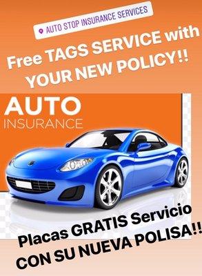 FREE TAGS SERVICE WITH YOUR NEW POLICY!! INSTANT REGISTRATION SERVICES!! VISIT US 2137 PACIFIC AVE LB CA 90806