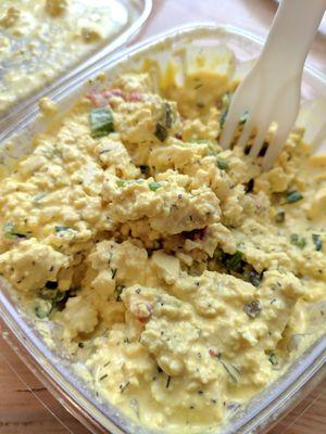 Vegan tofu egg salad, pretty good! I'd purchase again. Ate it with their sourdough loaf