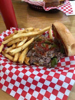 Vermont Cheese steak with fries